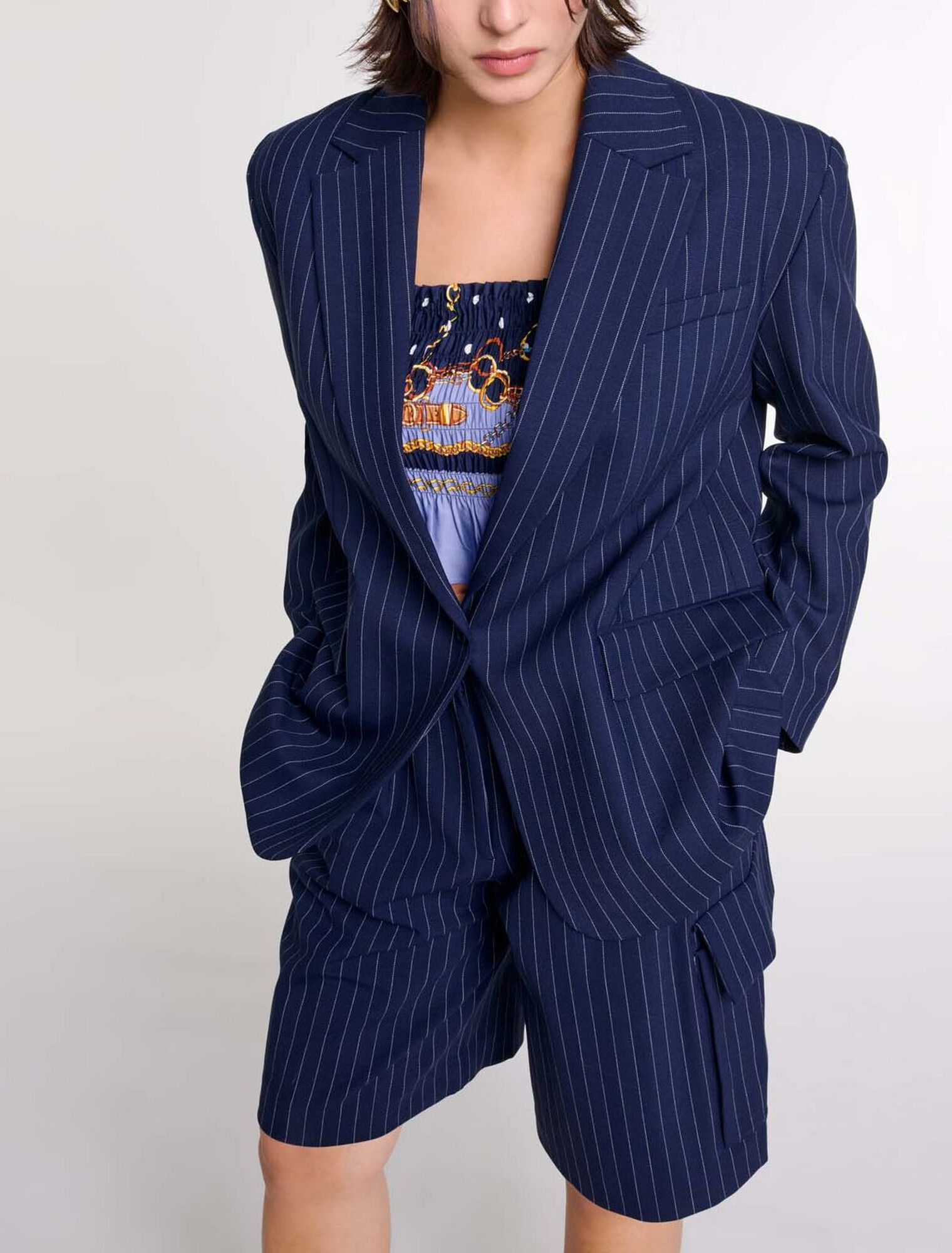 Chaqueta de traje a rayas