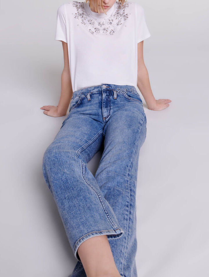 Vaquero con detalles trenzados