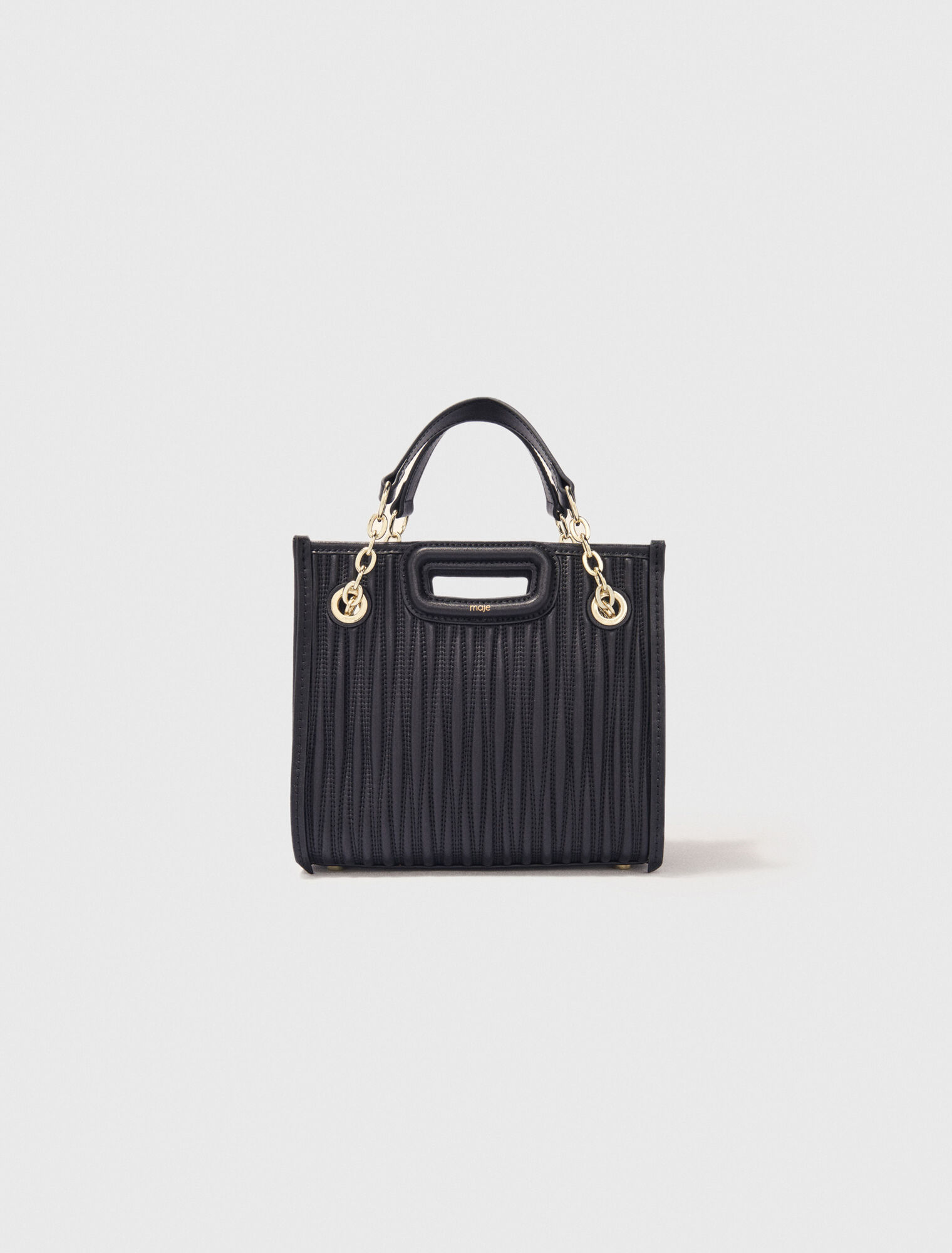 Bolso mini tote de piel acolchado