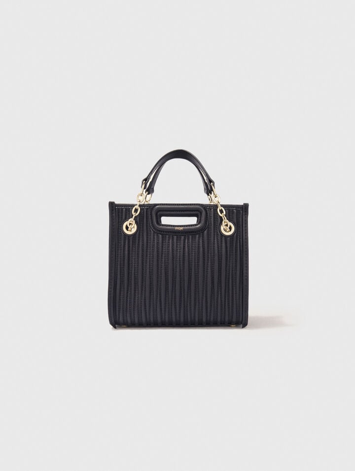 Bolso mini tote de piel acolchado