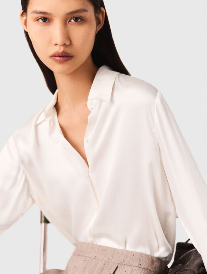 Camisa blanca de seda