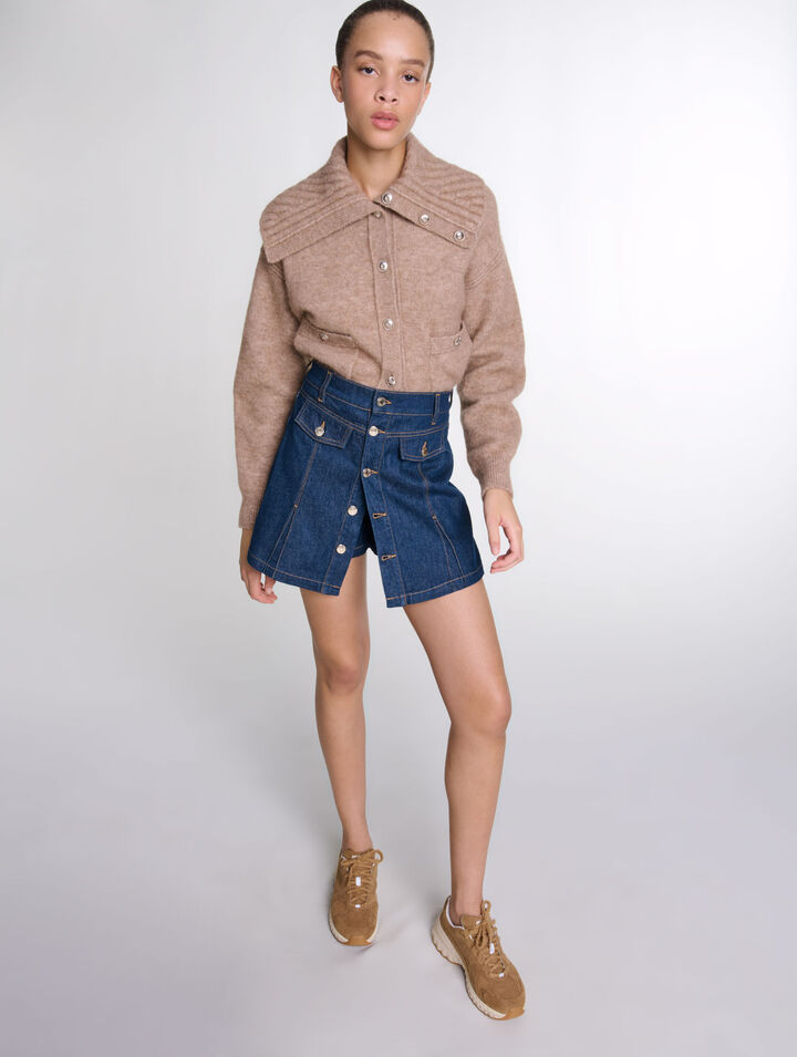 Pantalón corto trampantojo denim