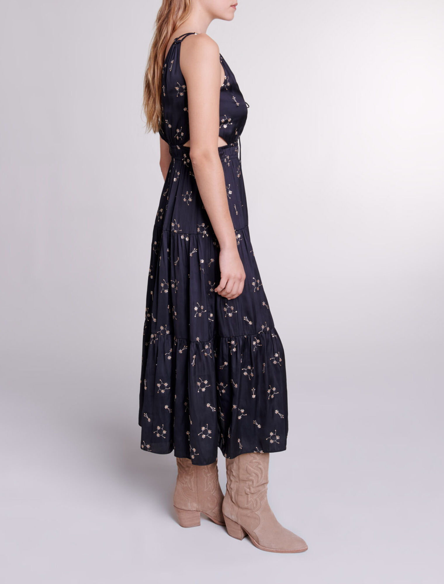 Vestido largo con lentejuelas