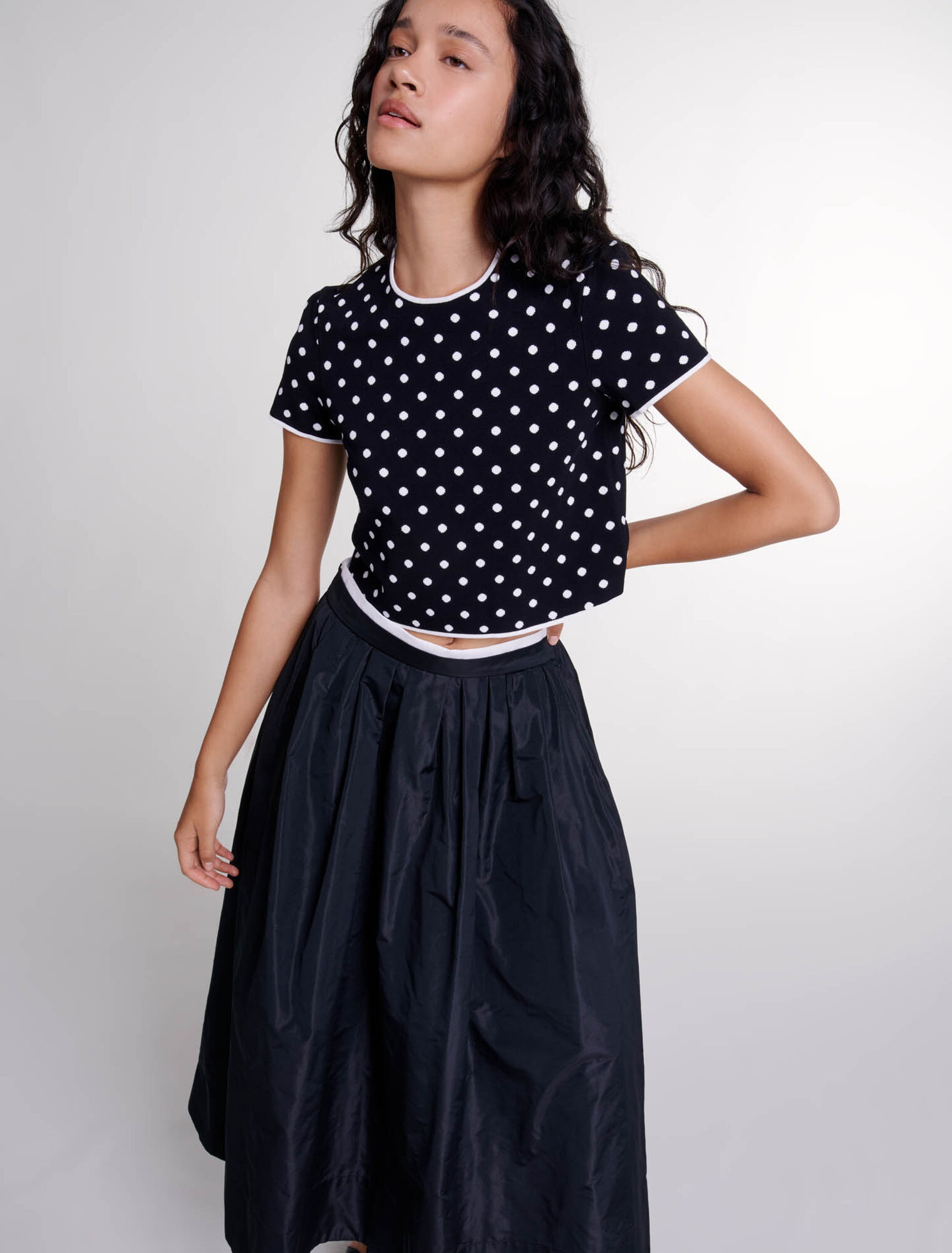 Top de punto jacquard 