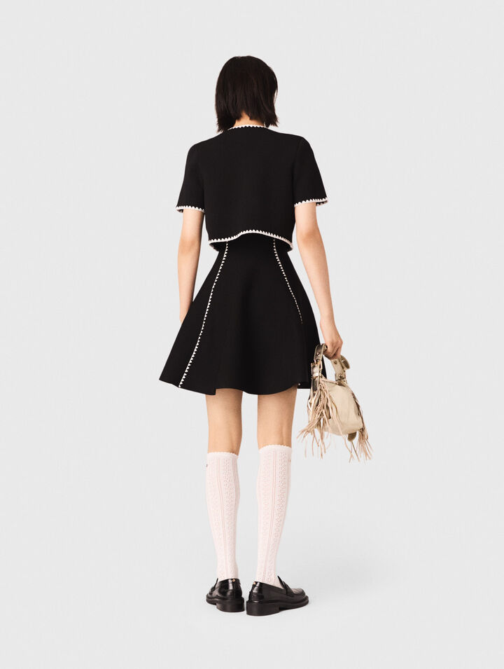 Cárdigan corto con pespuntes