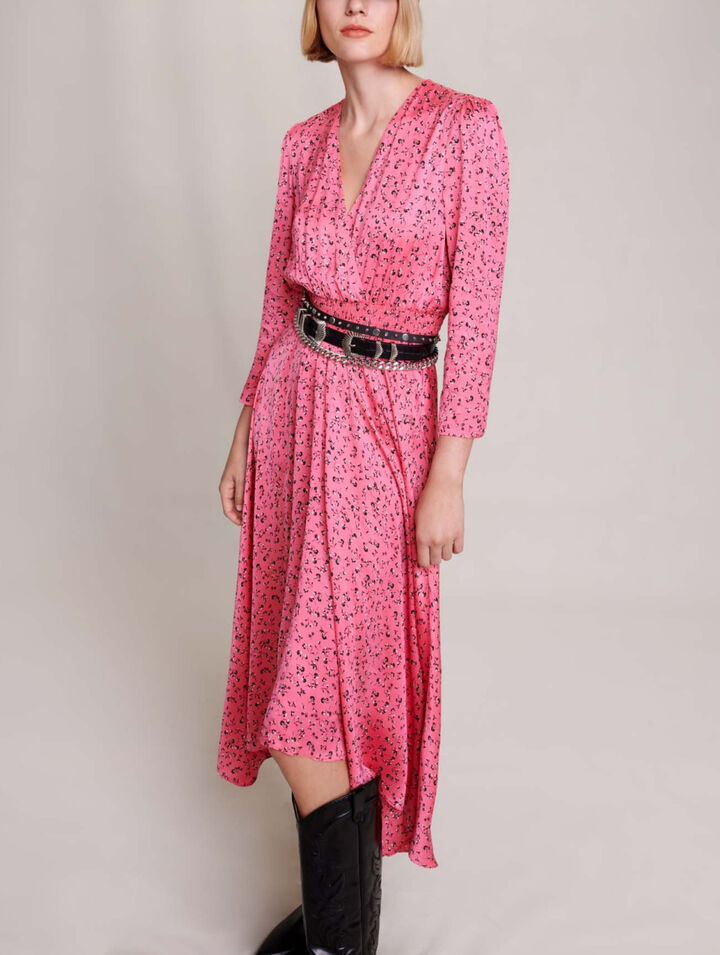 Vestido midi con estampado floral