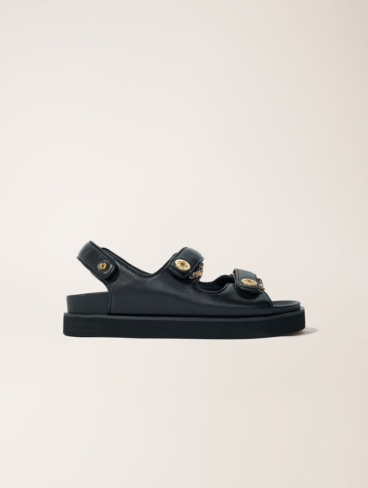Sandalias de piel planas