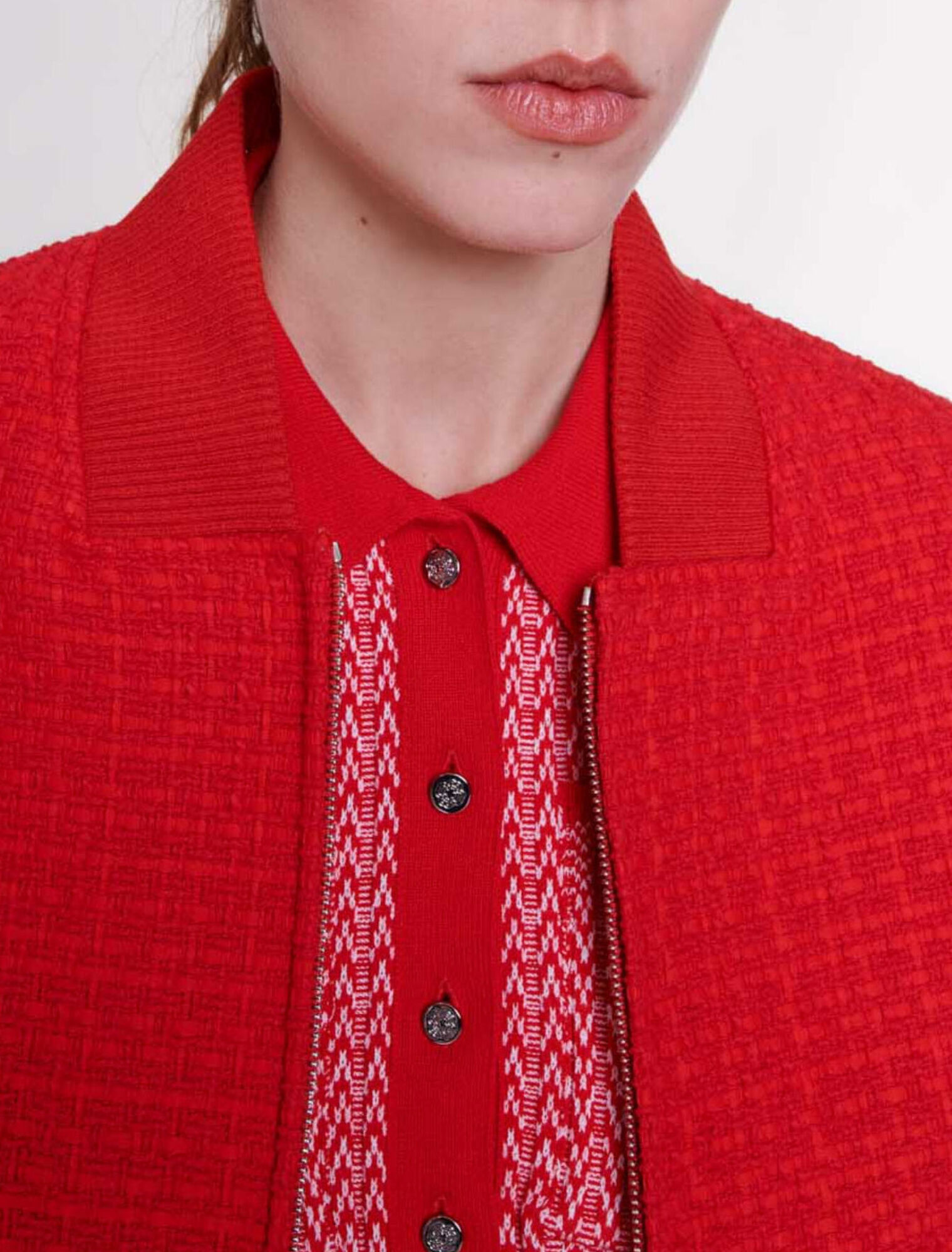 Cazadora corta de tweed