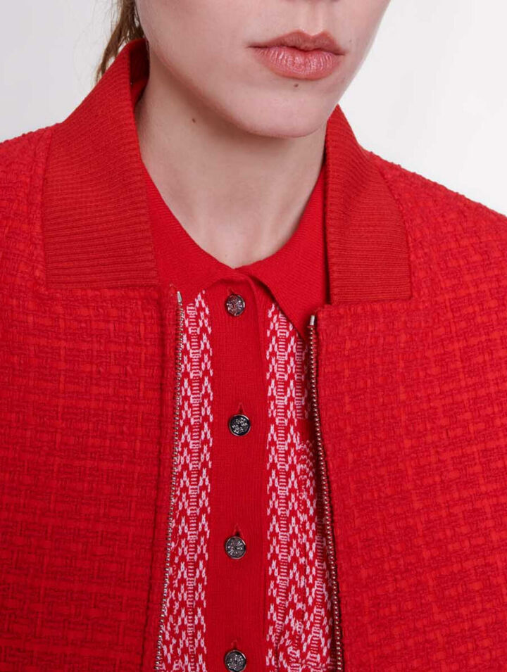 Cazadora corta de tweed