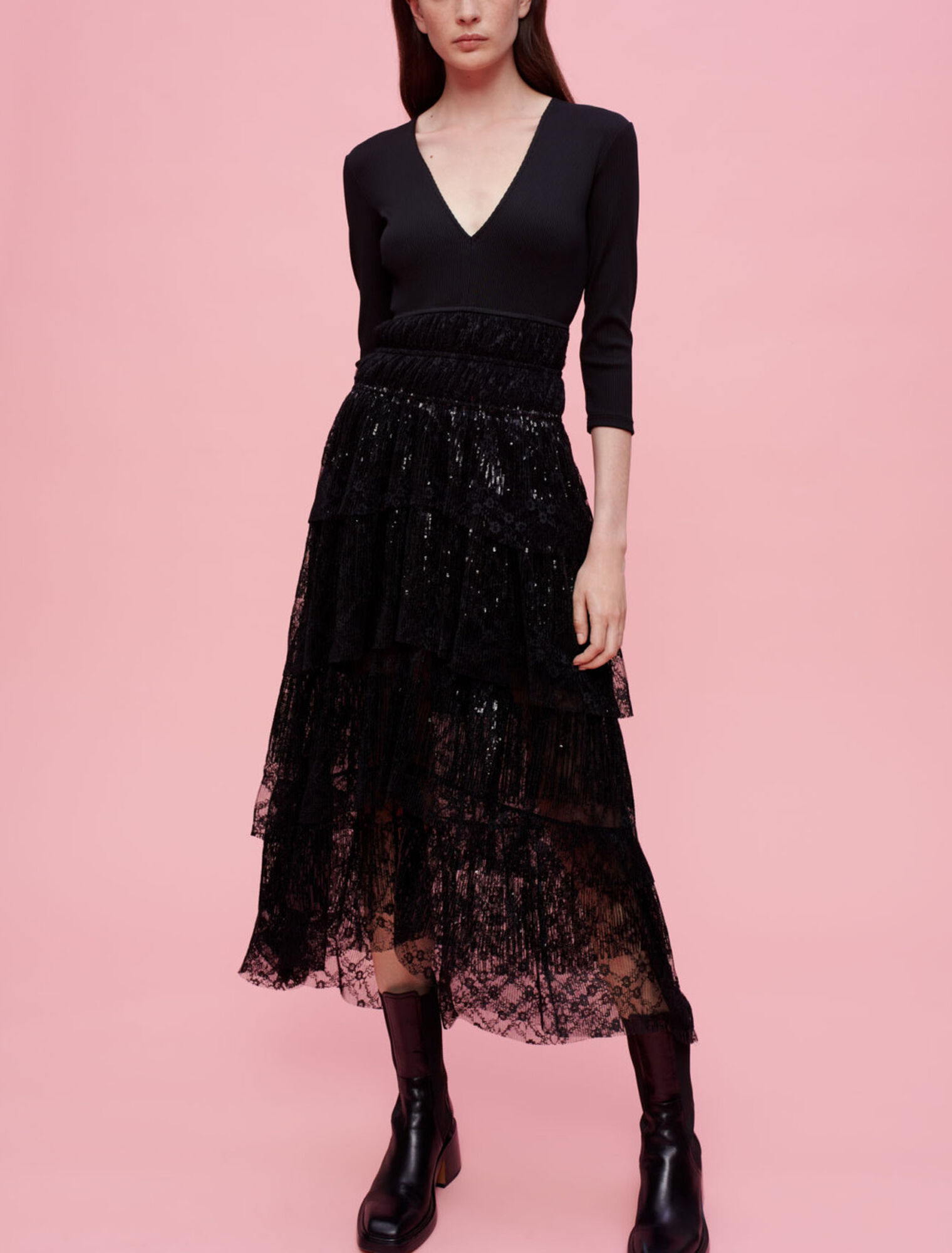 Vestido de encaje de lentejuelas
