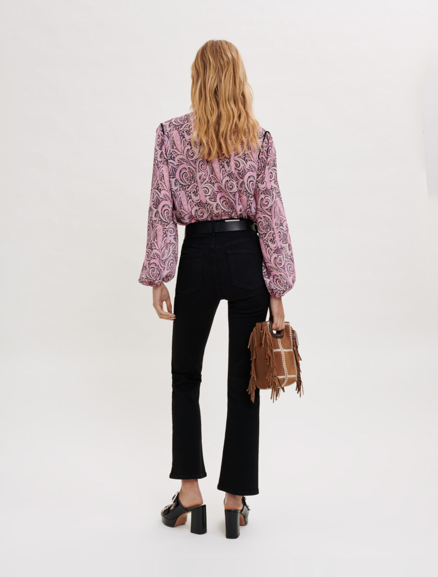 Blusa fluida con estampado Paisley 