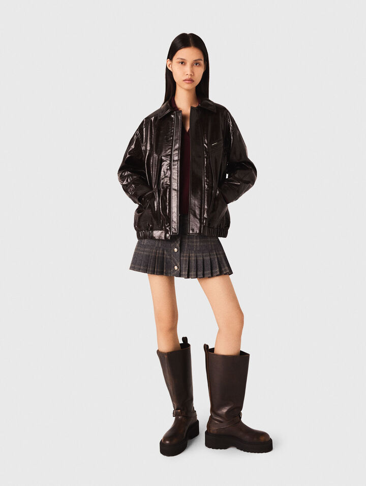 Chaqueta efecto piel craquelada
