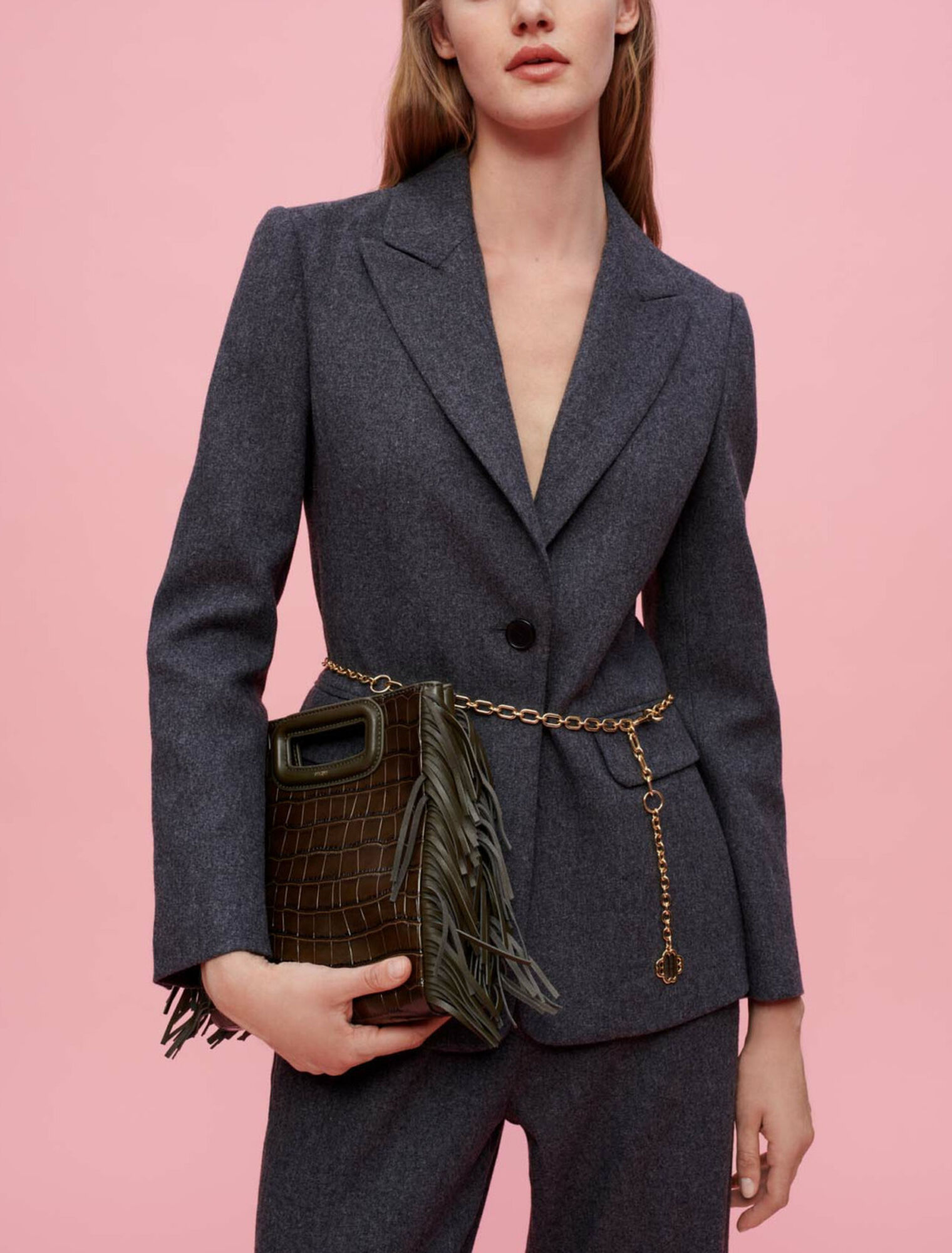 Chaqueta de franela gris