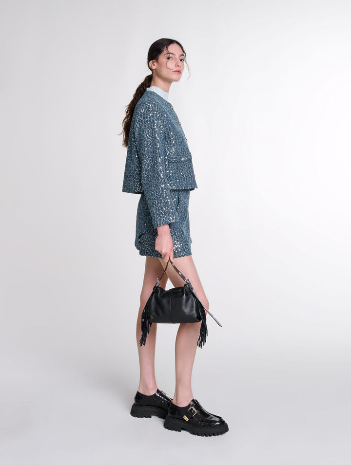 Chaqueta de tweed con lentejuelas