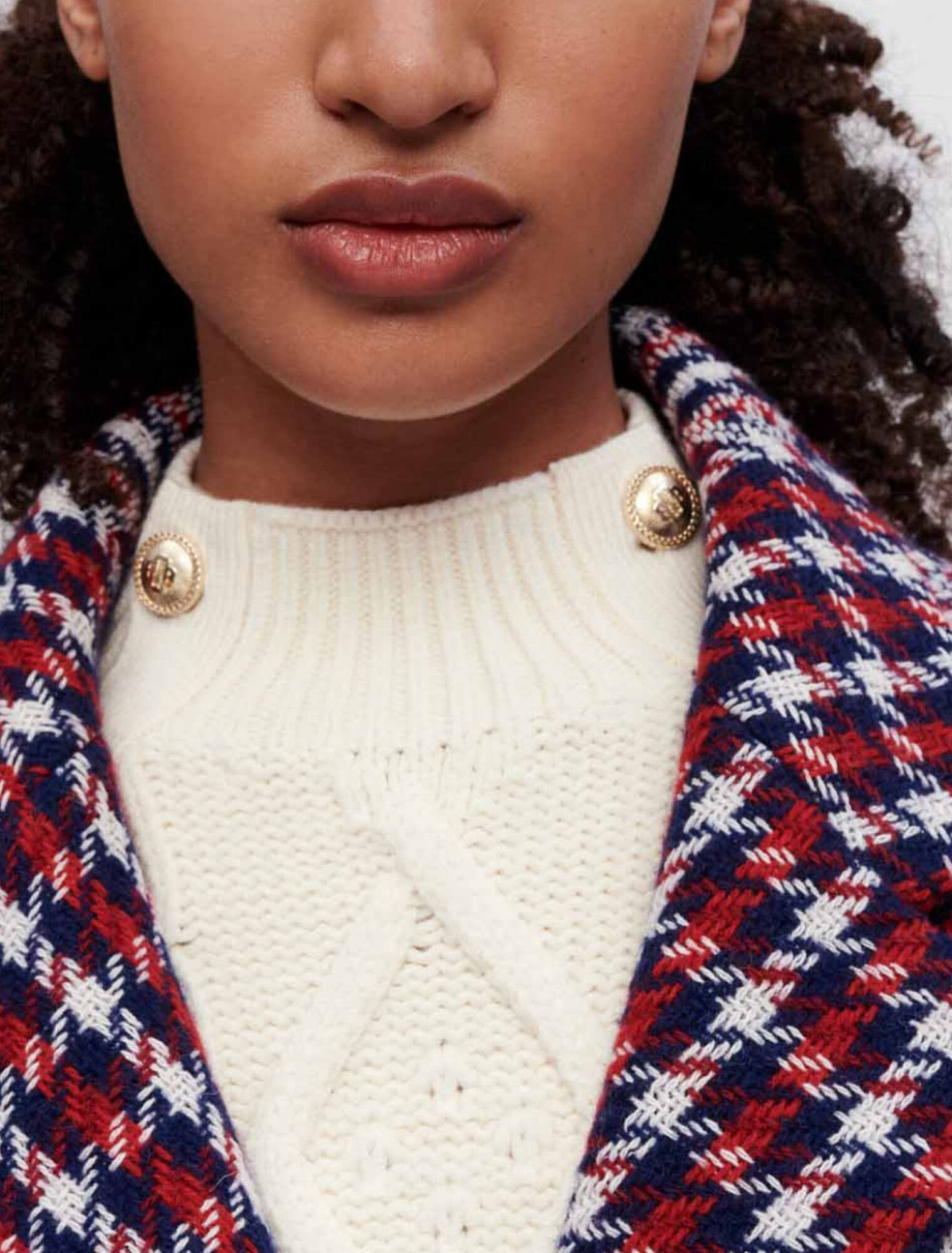 Chaqueta jacquard de cuadros Clover