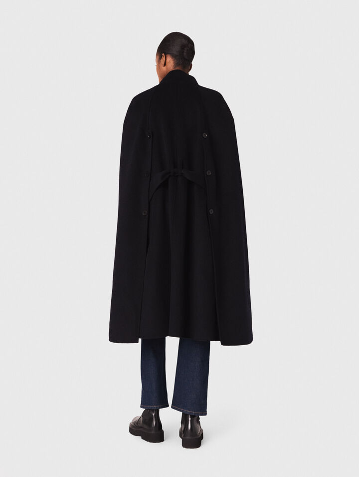 Abrigo largo reversible con capa