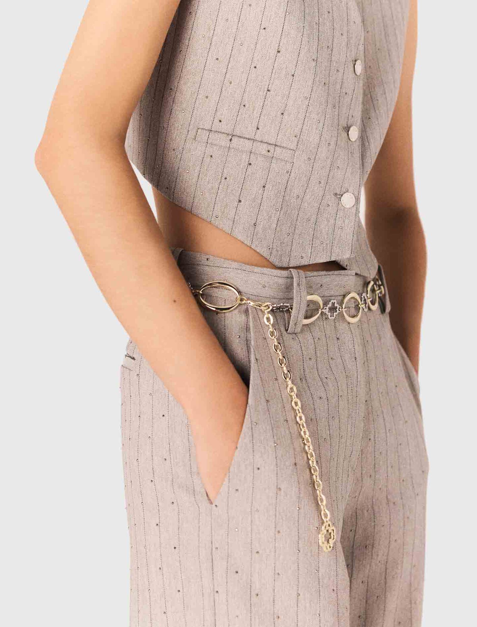 Pantalón de traje con strass