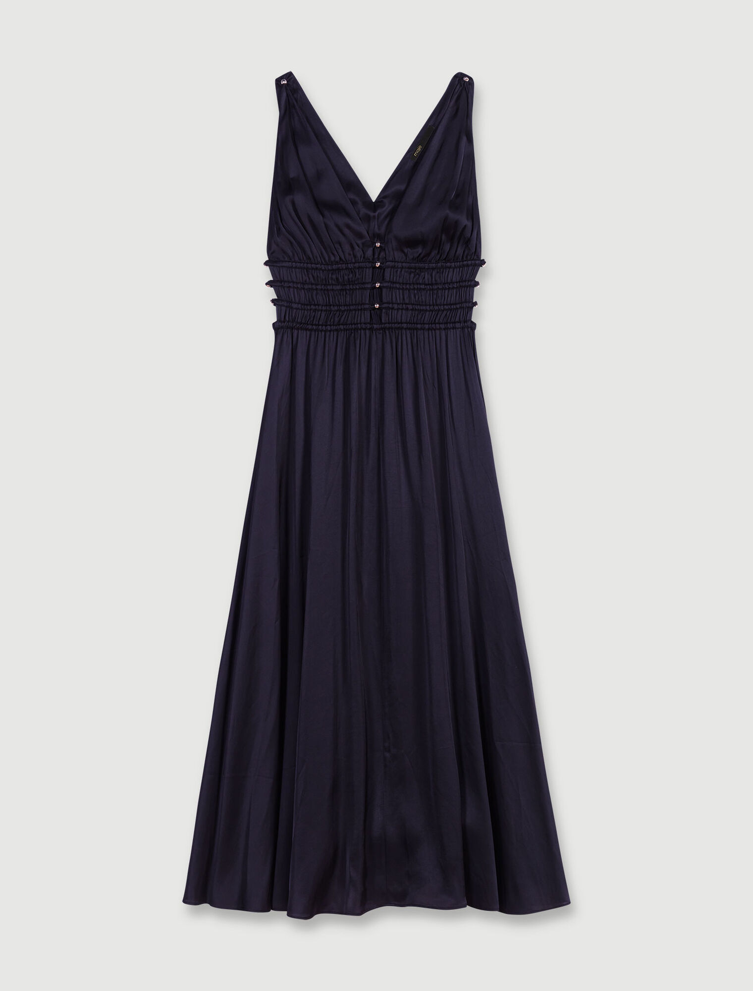 Vestido satinado calado