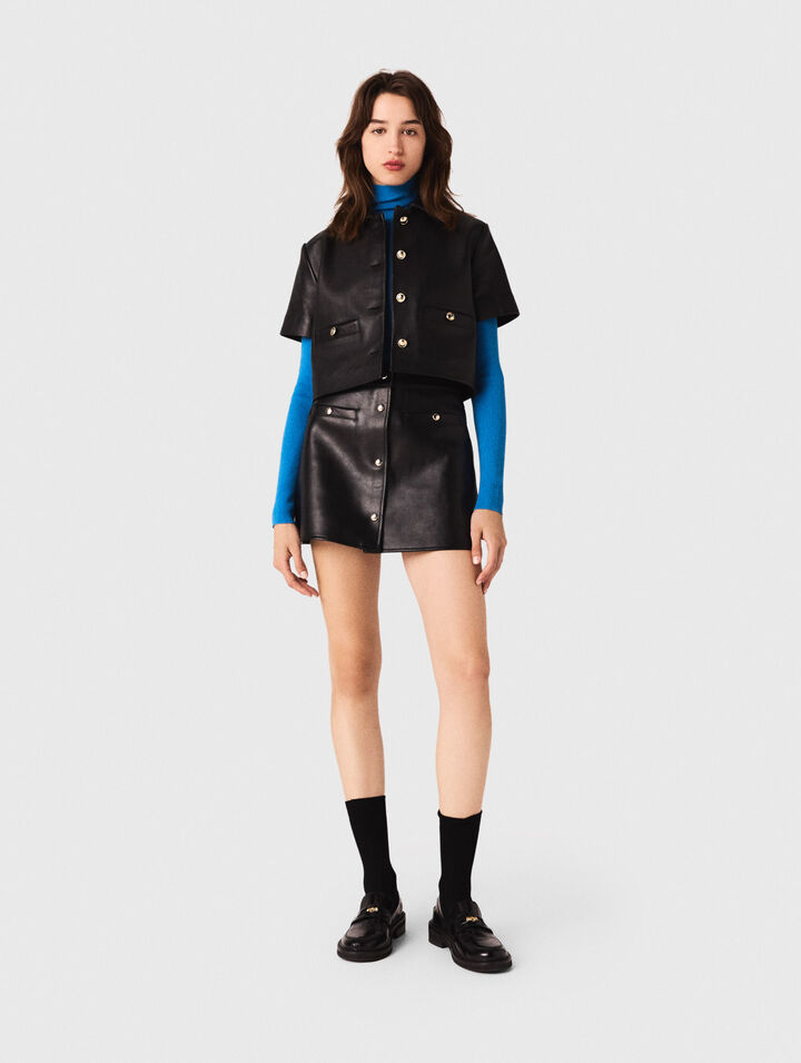 Chaqueta corta de piel