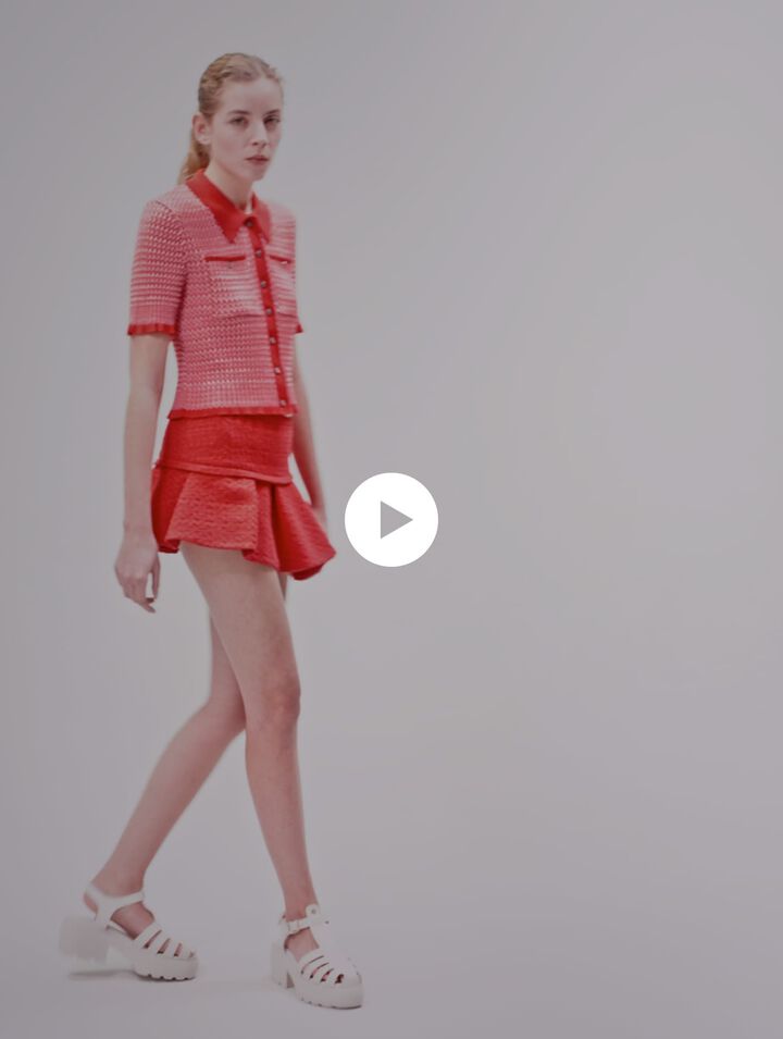 Minifalda en tweed asimétrica