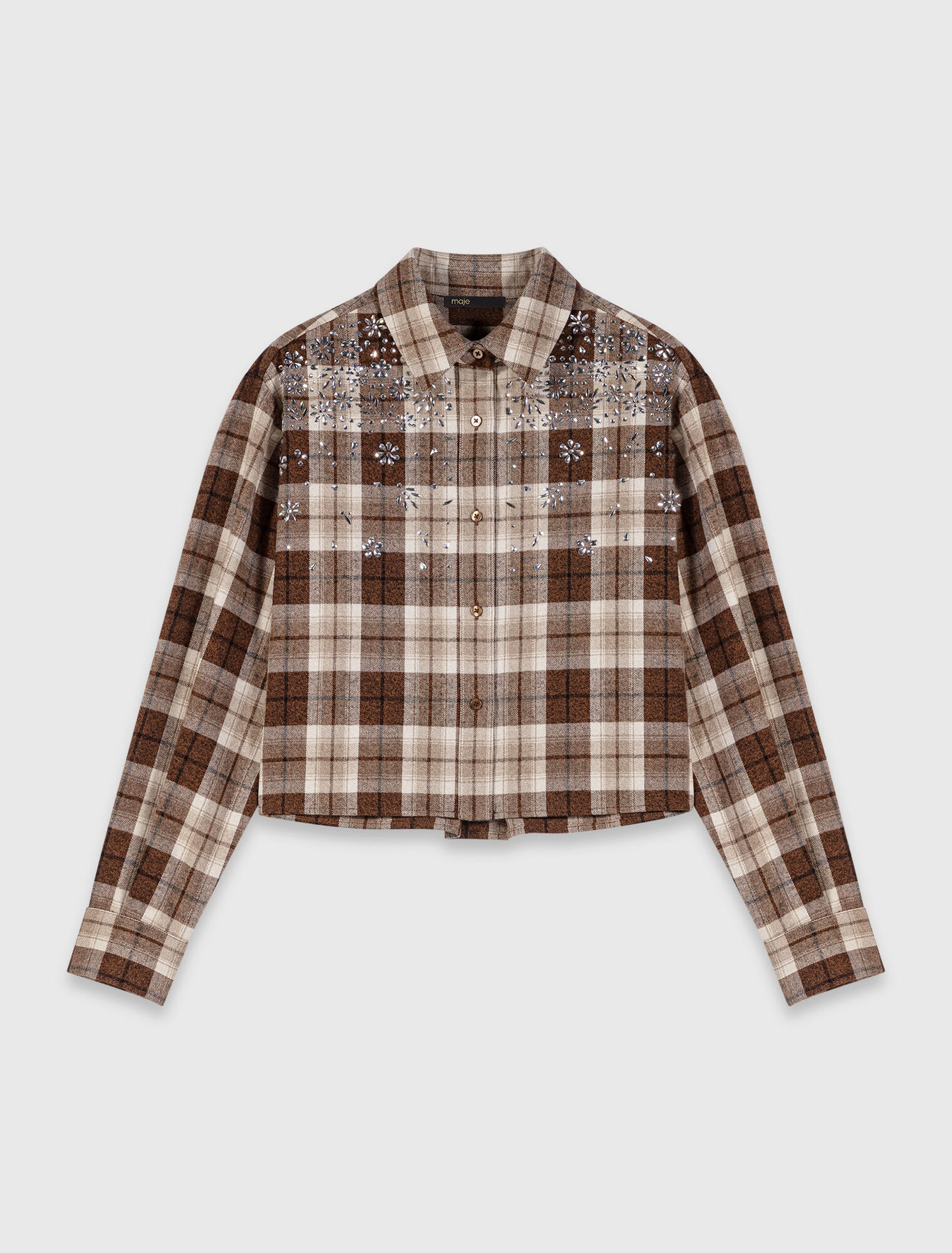 Camisa de cuadros con pedrería