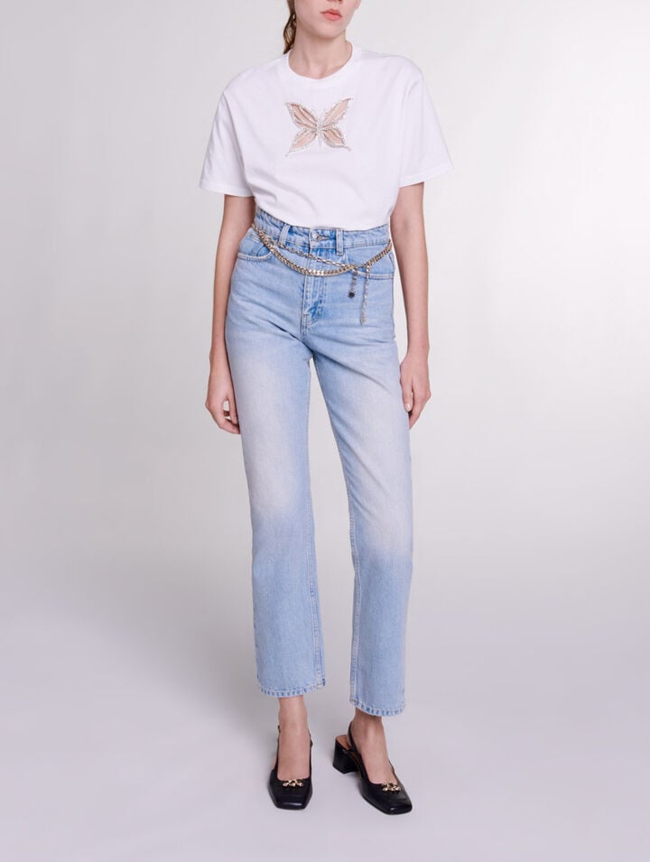 Camiseta con brillantes