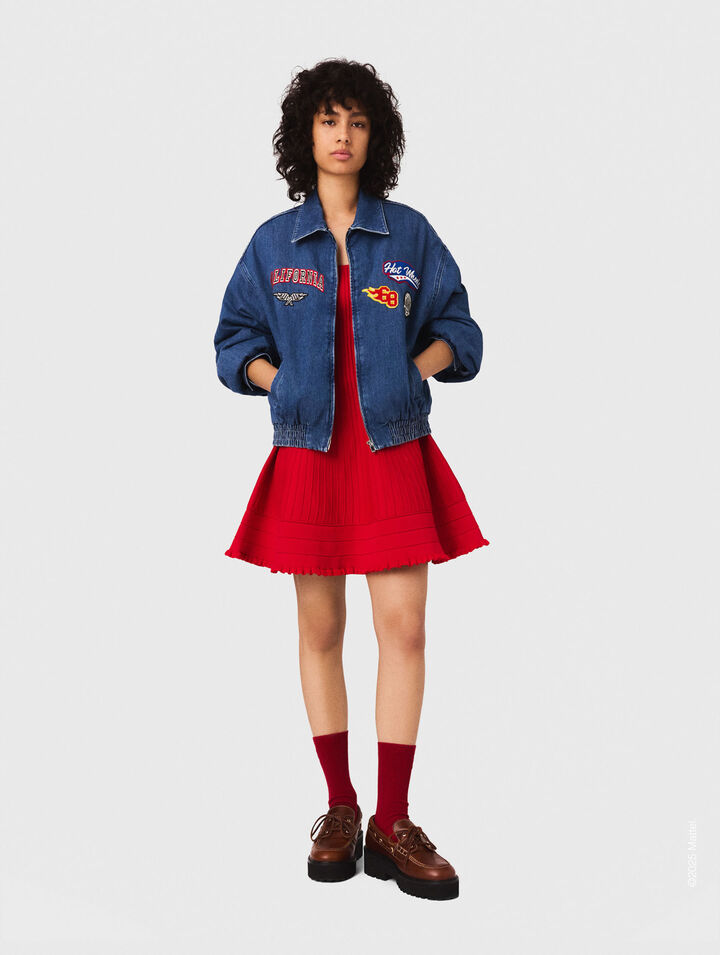 Chaqueta vaquera oversize bordada