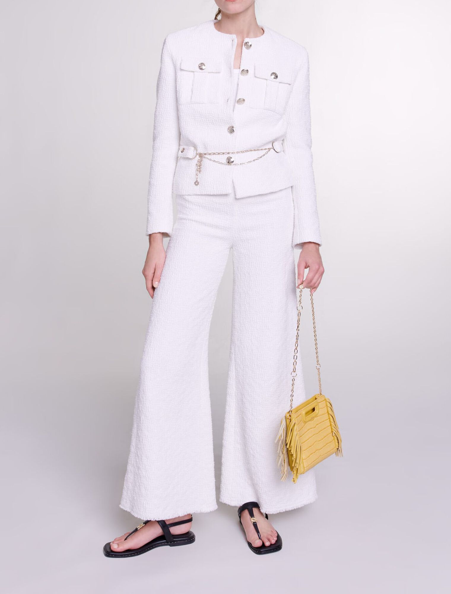 Pantalón ancho de tweed