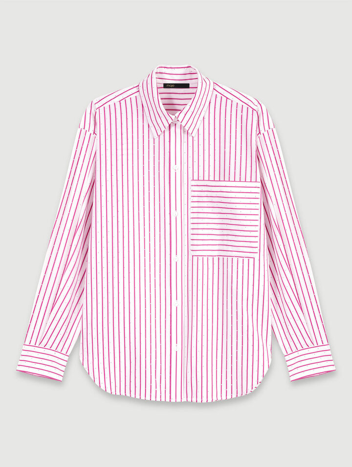 Camisa a rayas con pedrería