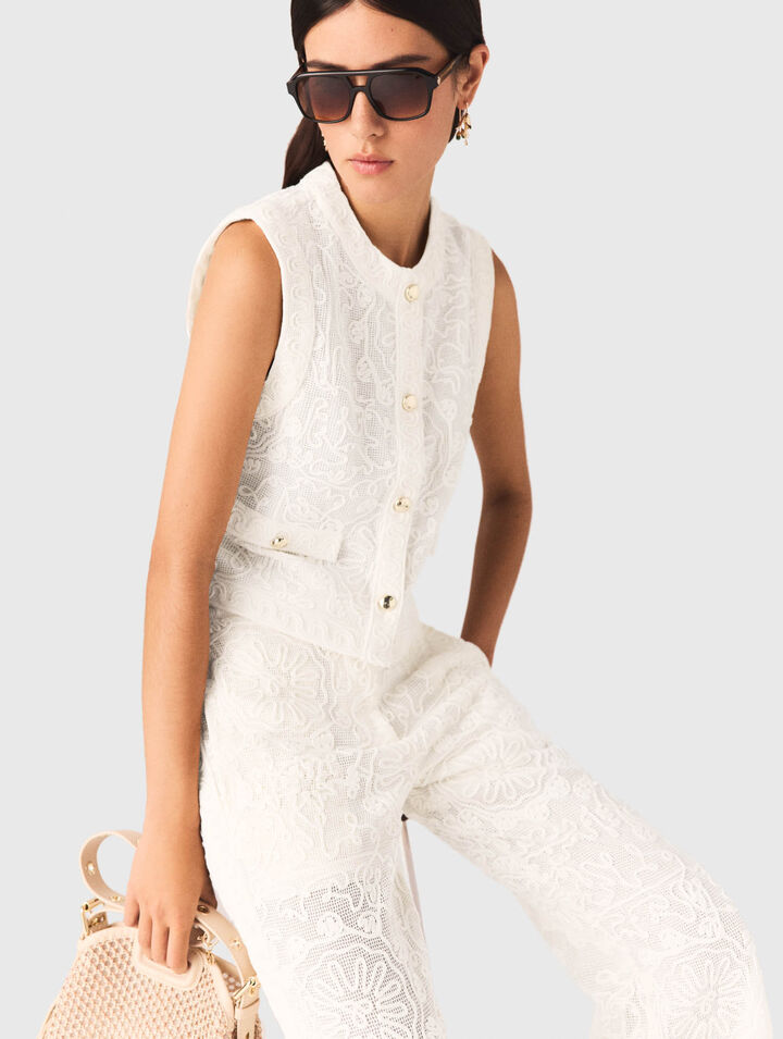 Chaleco de guipur