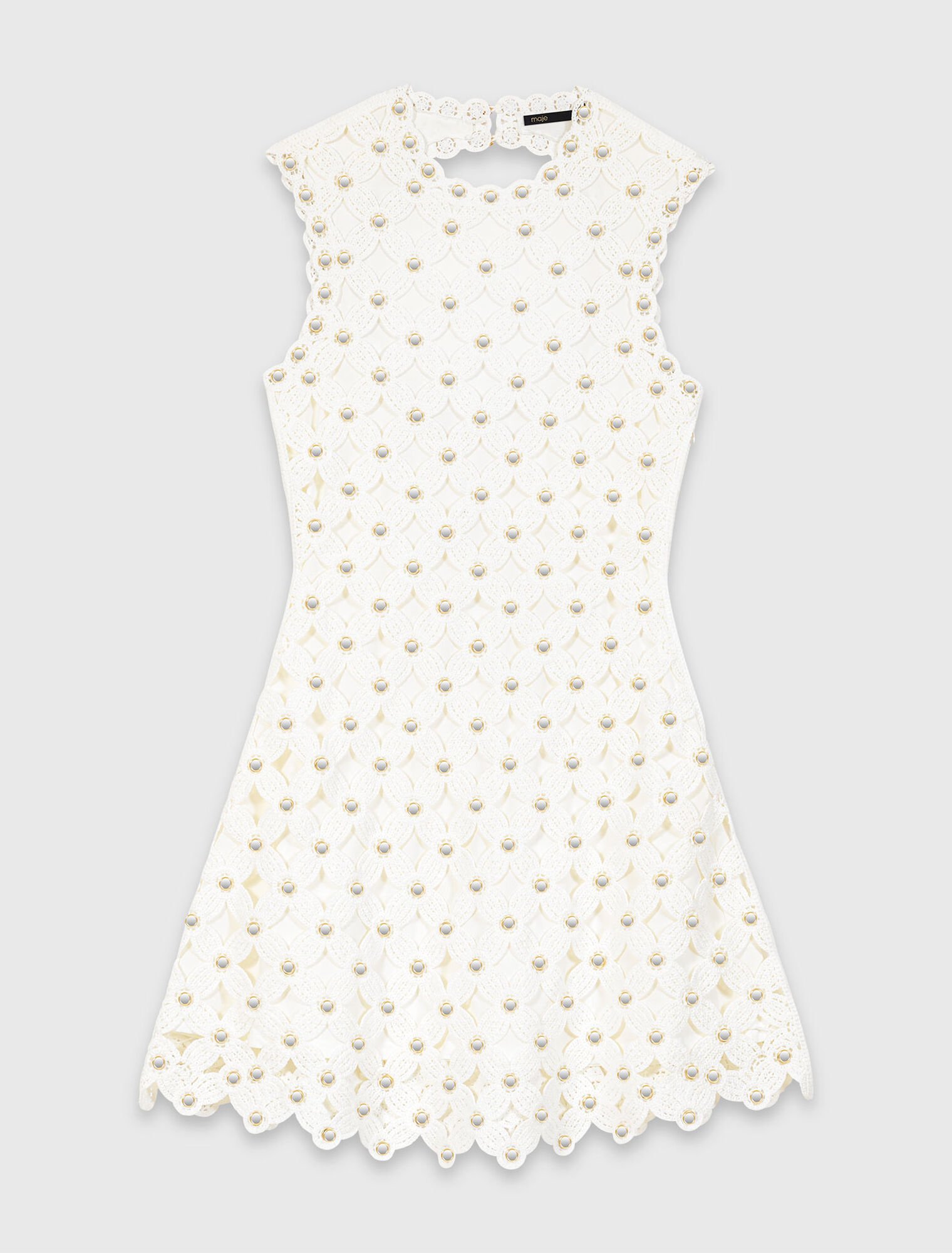 Vestido de ganchillo con espejos