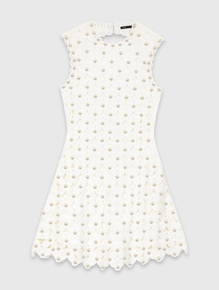 Vestido de ganchillo con espejos