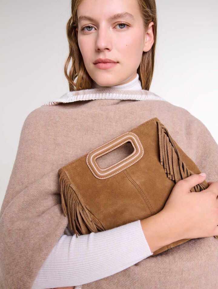 Bolso M de piel serraje