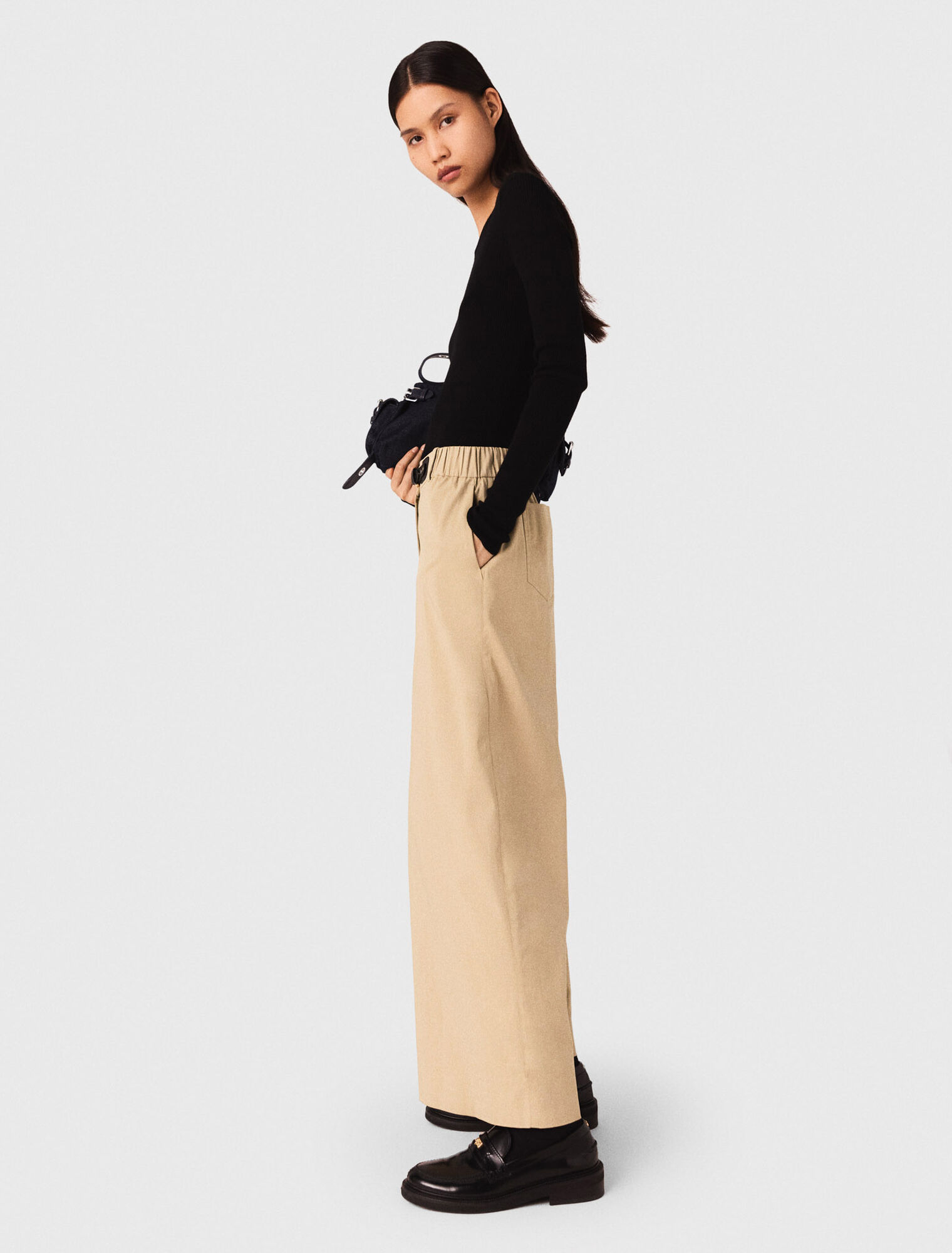 Pantalón ancho de algodón