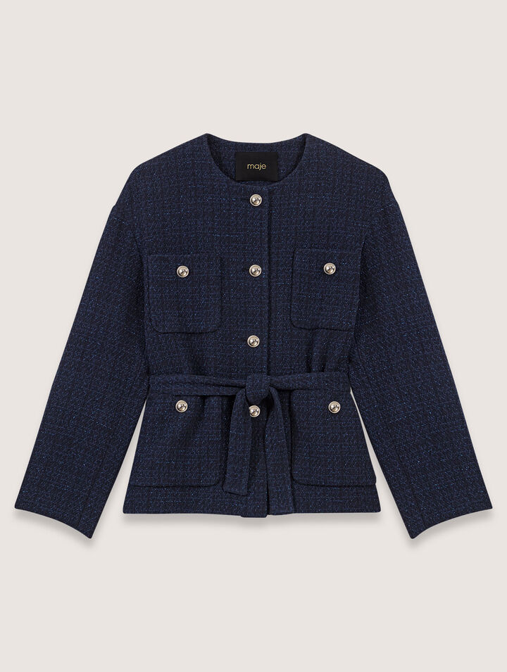 Chaqueta 4 bosillos de tweed