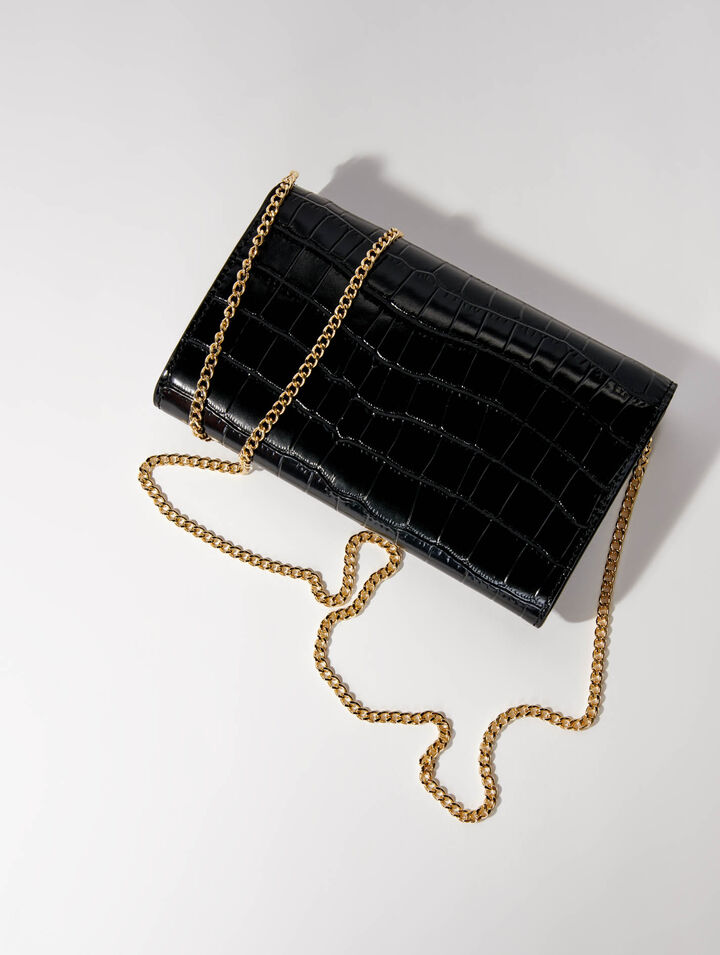 Bolso en cuero repujado de cocodrilo