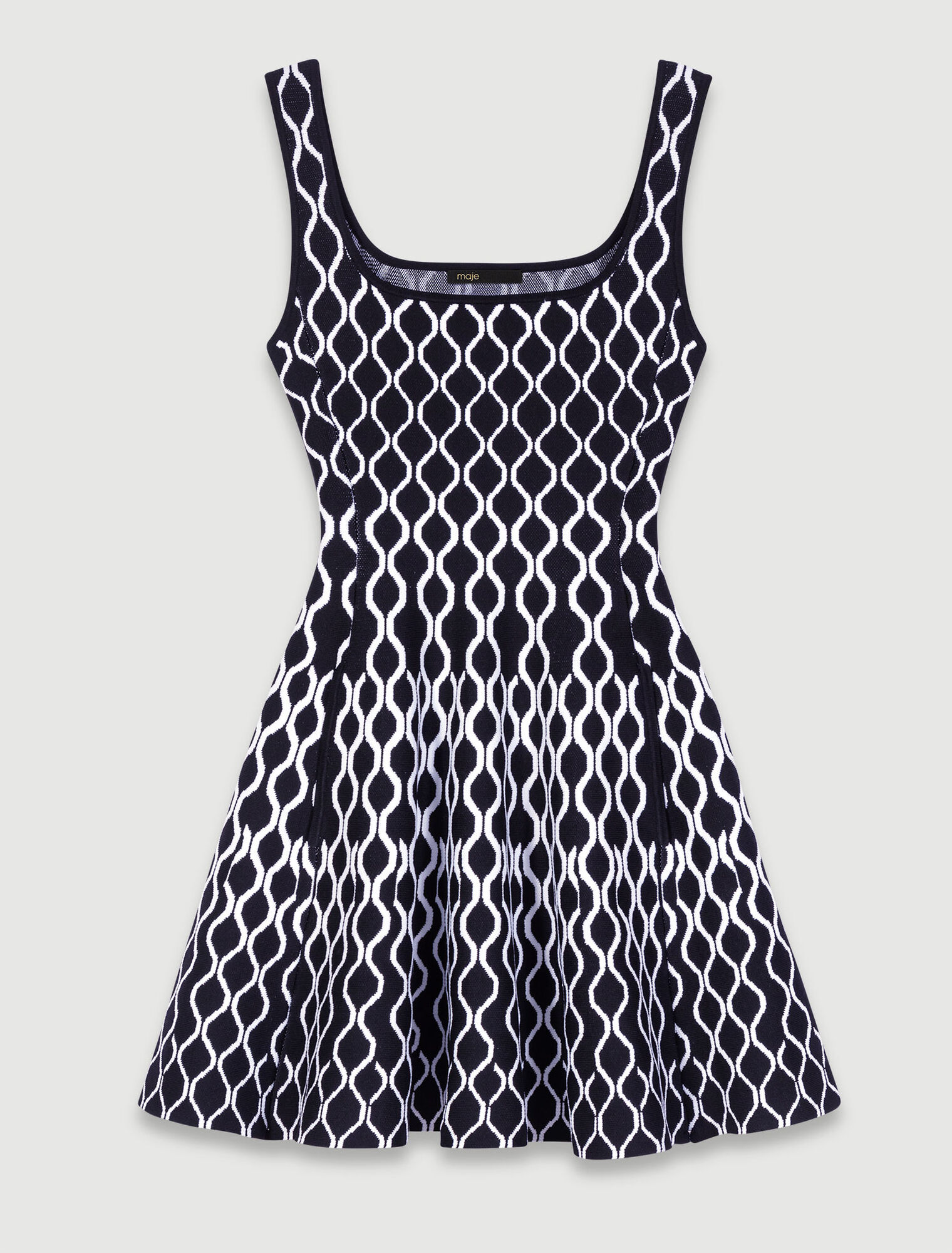 Vestido corto de punto con motivo