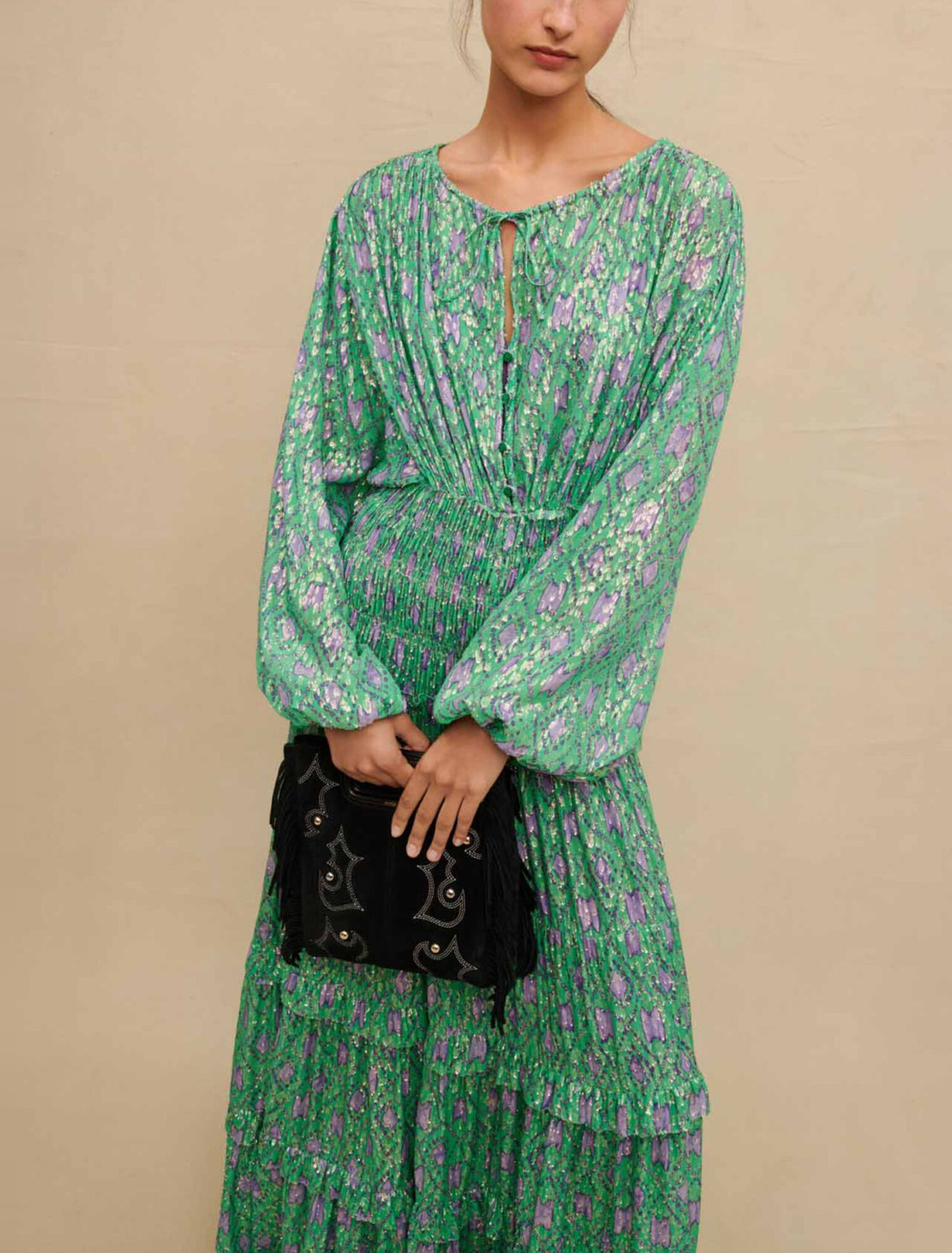 Maxivestido metalizado