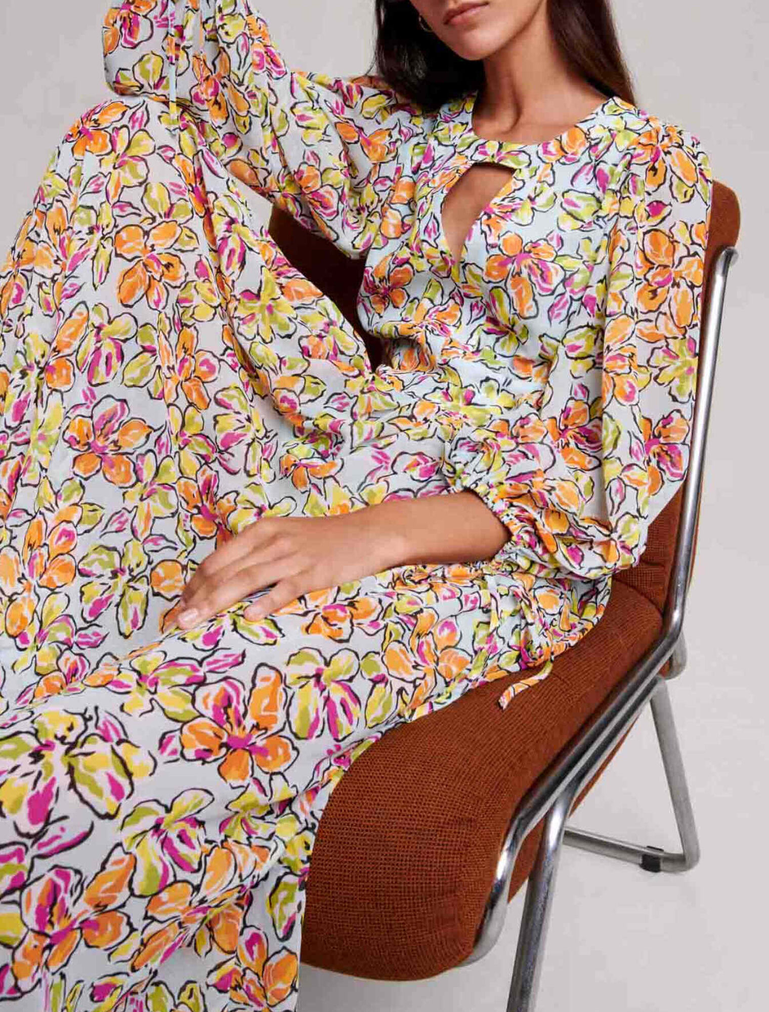 Vestido largo estampado