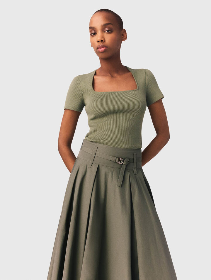 Jersey de canal&eacute; escote cuadrado