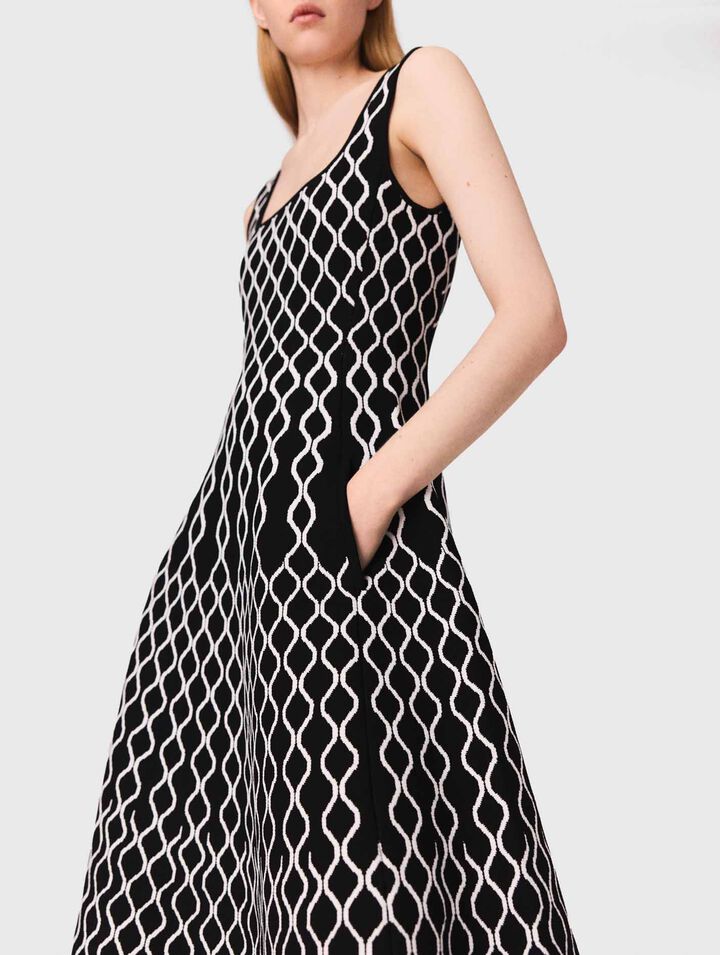 Vestido midi de punto jacquard