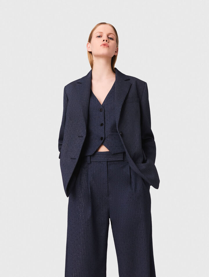 Chaqueta de traje con strass