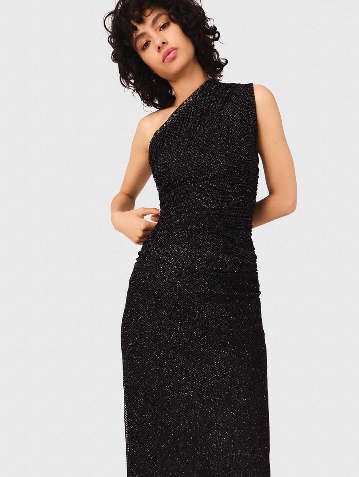 Vestido asimétrico de punto brillante