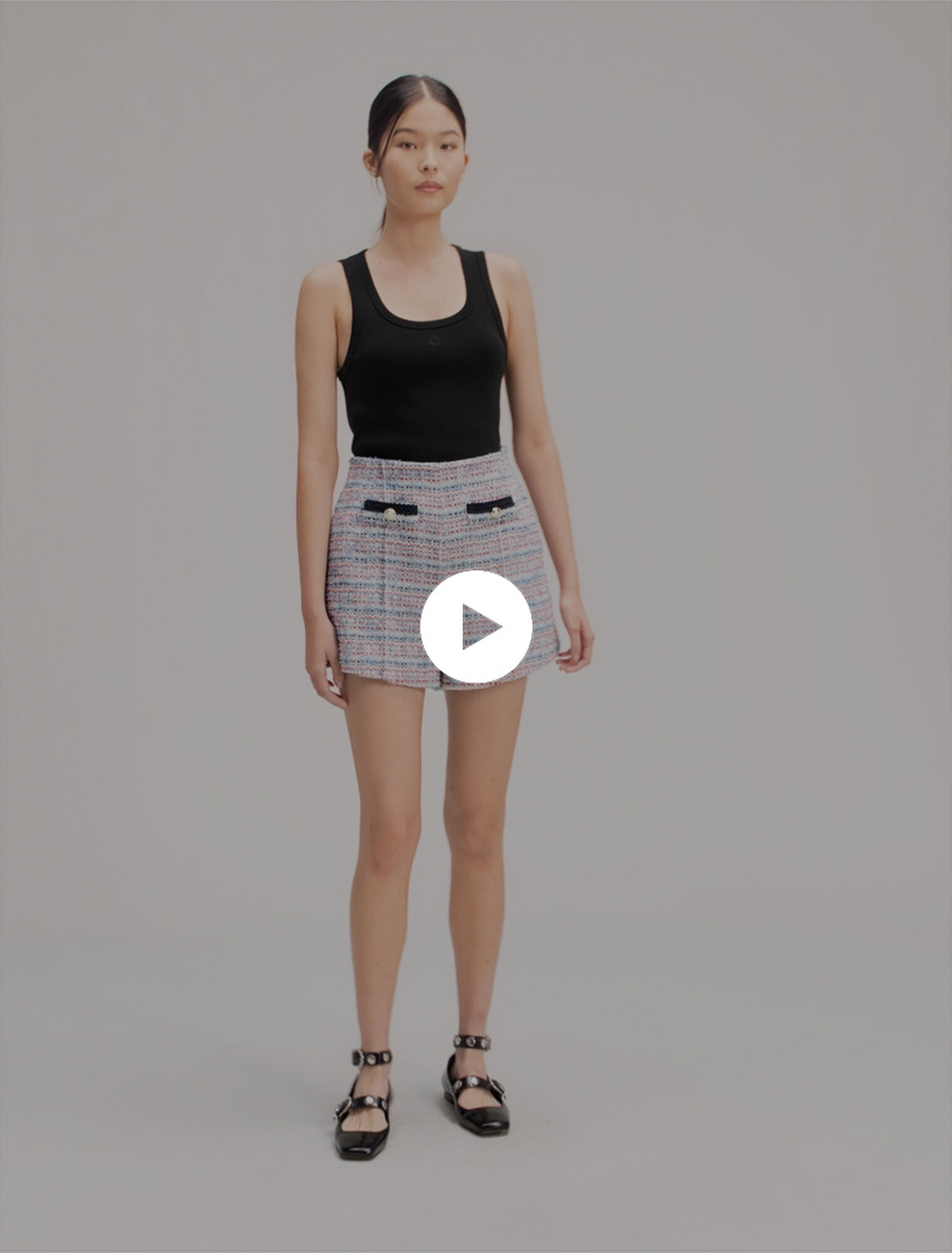 Pantalón corto de tweed