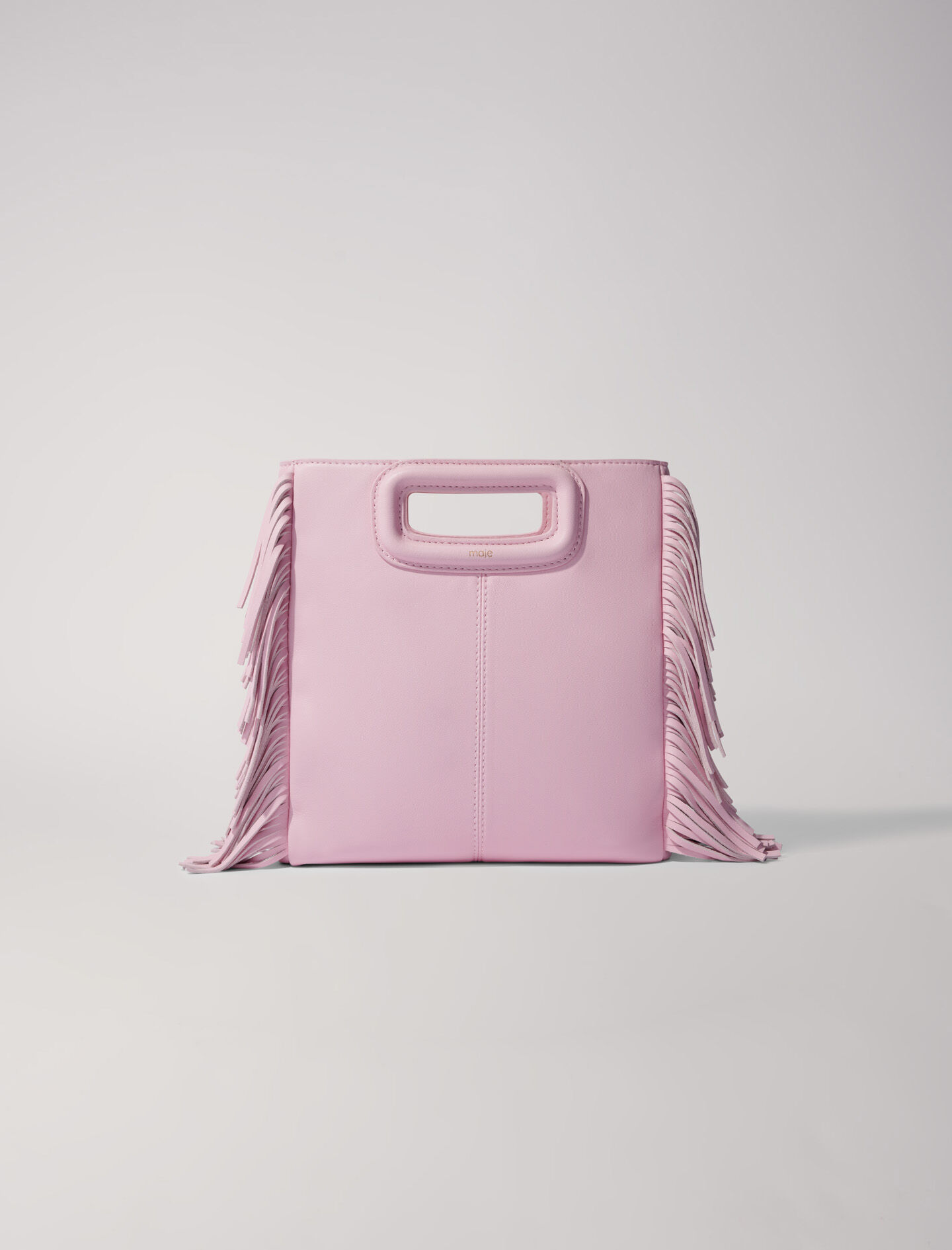 Bolso M con flecos de piel lisa Bolsos M Maje