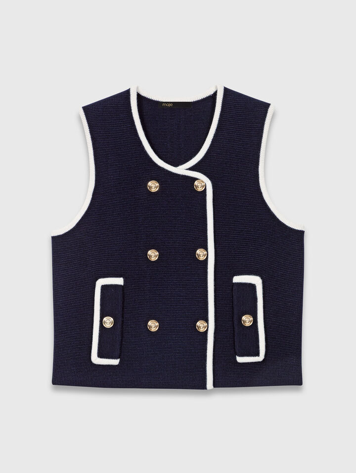 Top de doble botonadura