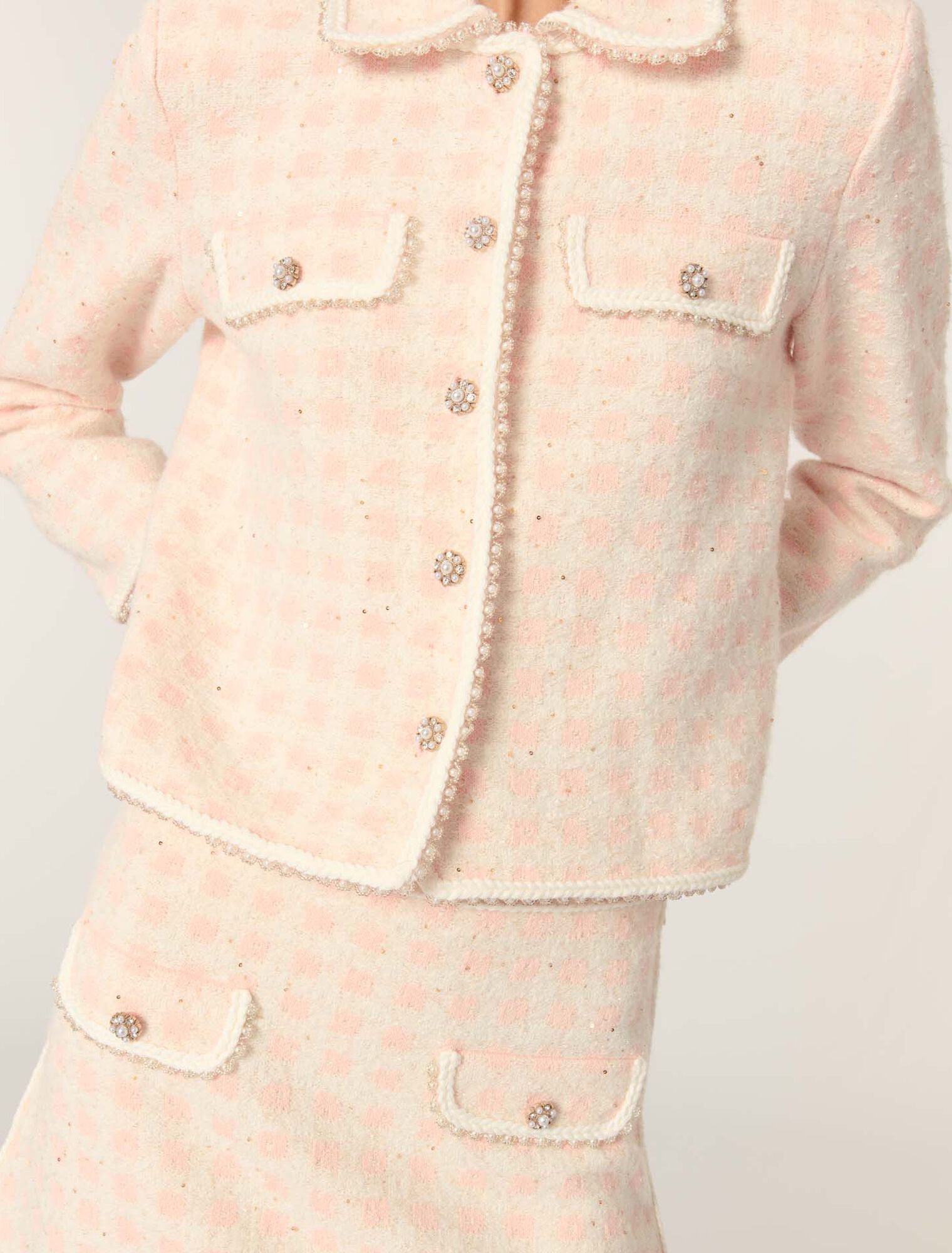 Chaqueta de punto efecto tweed