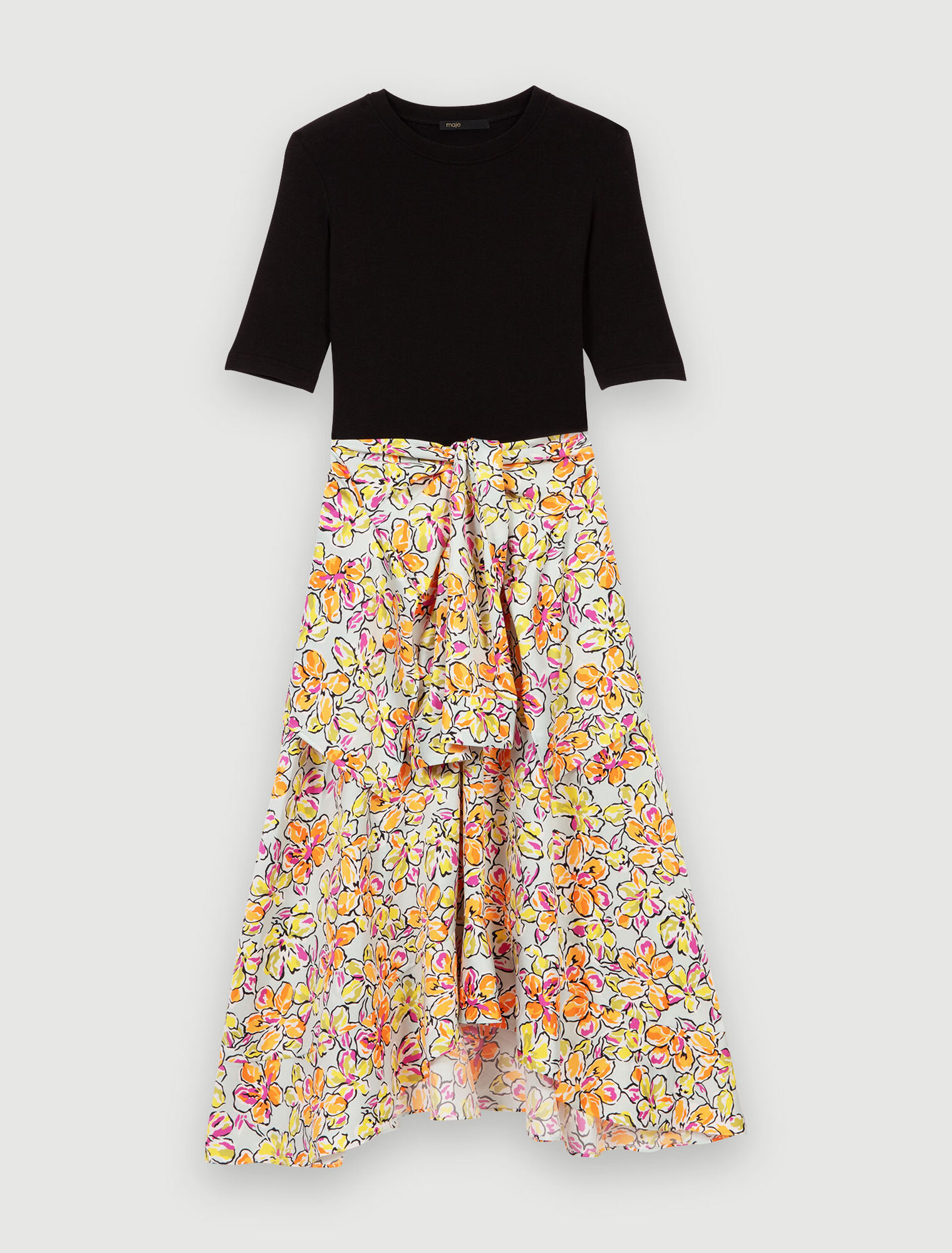 Vestido anudado con estampado floral