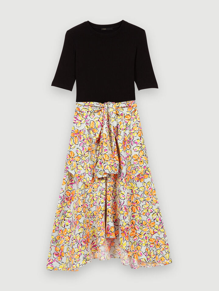 Vestido anudado con estampado floral