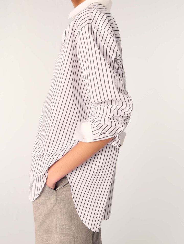 Camisa a rayas con pedrería